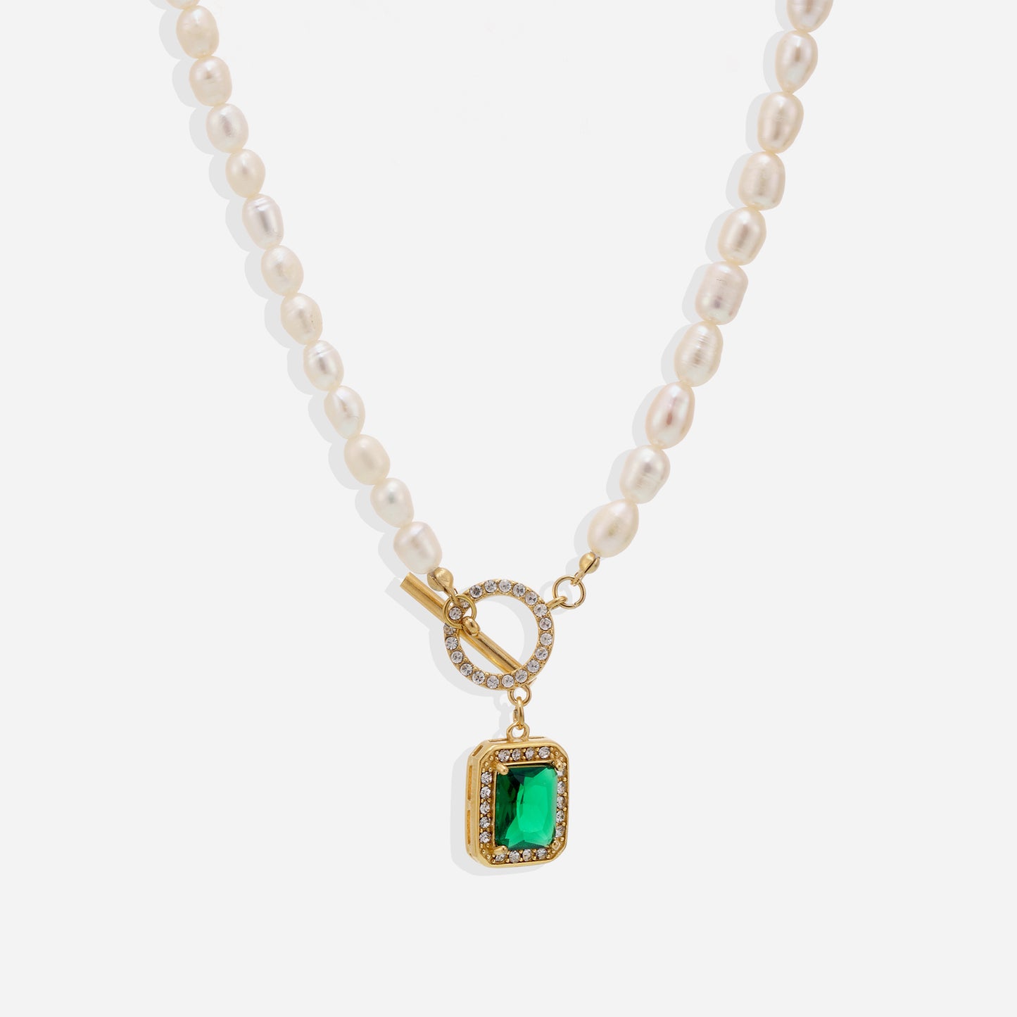 Freshwater Pearl Choker with Cubic Zirconia – OT Clasp Gift