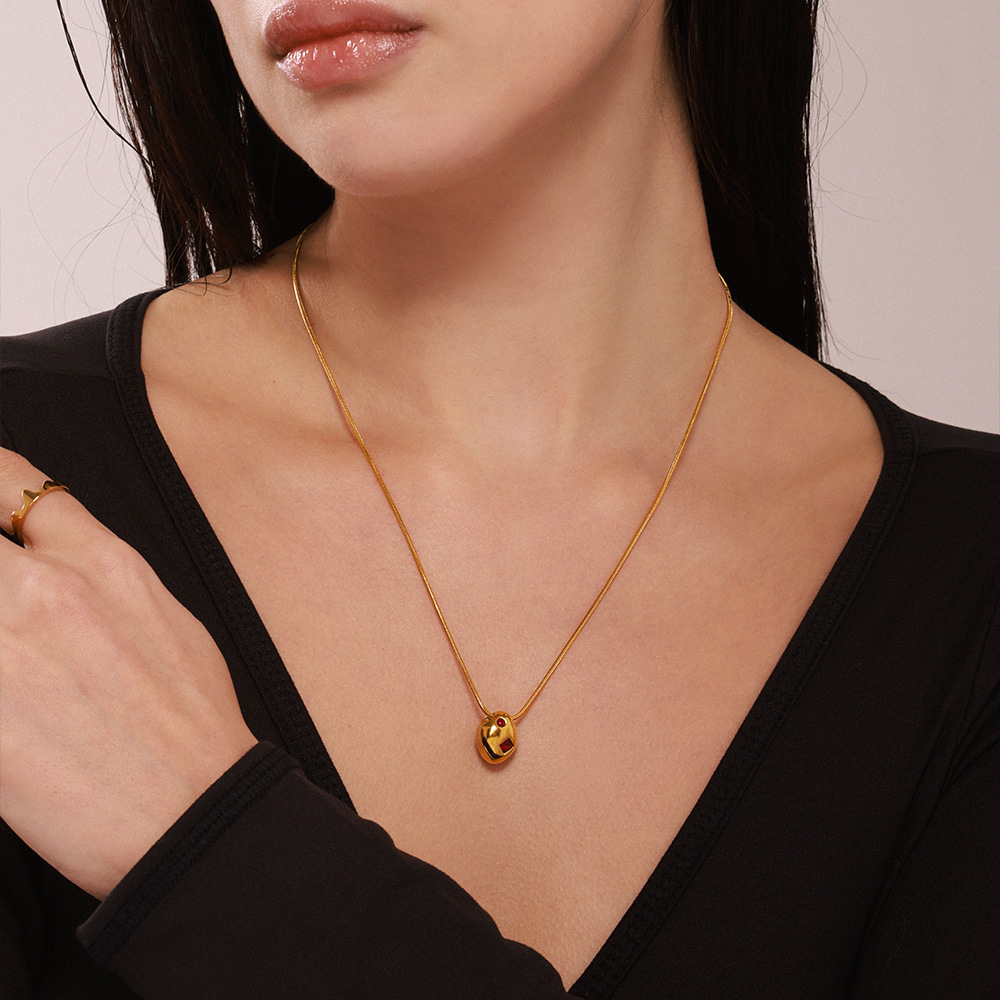 Geometric Irregularity Cubic Zirconia Pendant Necklace