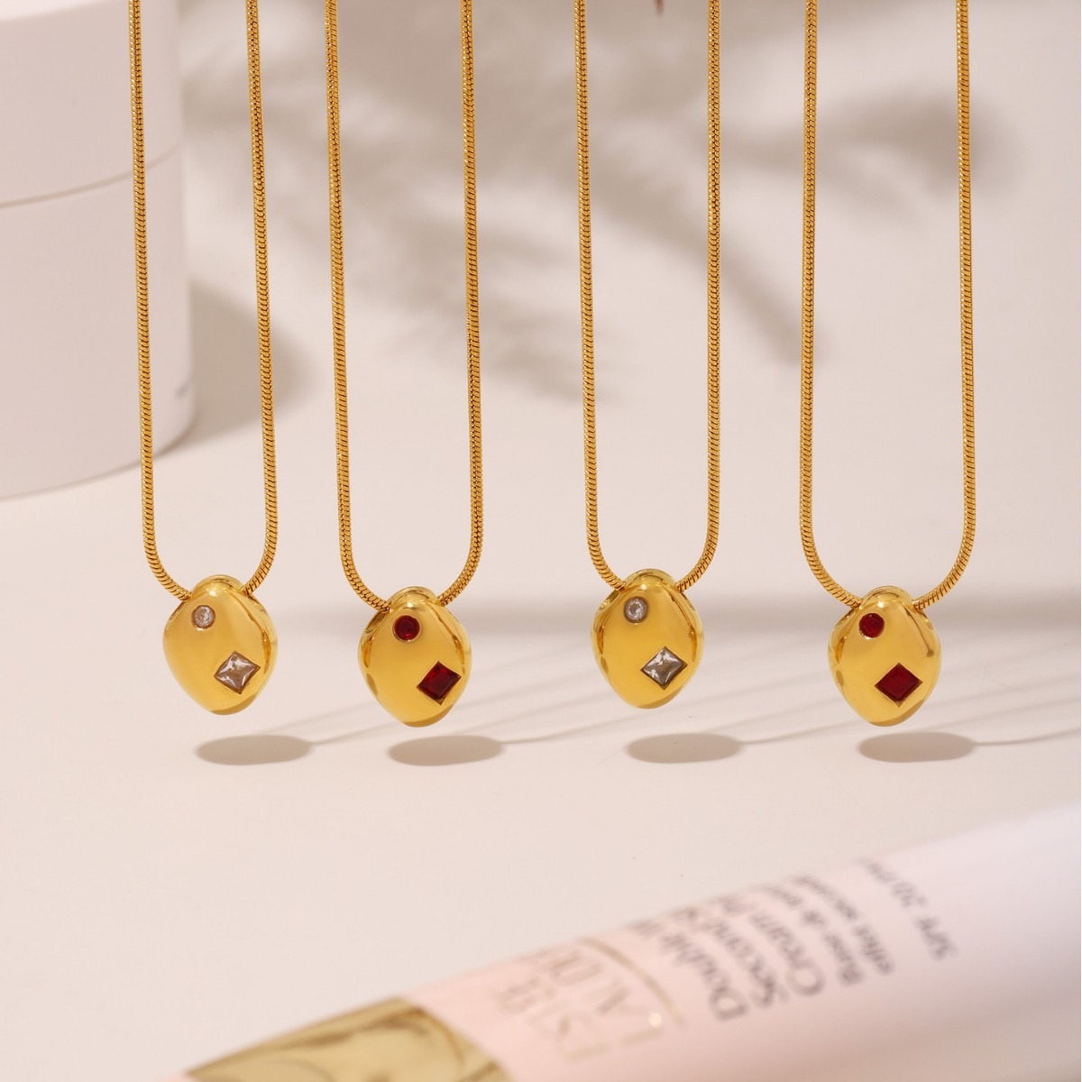Geometric Irregularity Cubic Zirconia Pendant Necklace