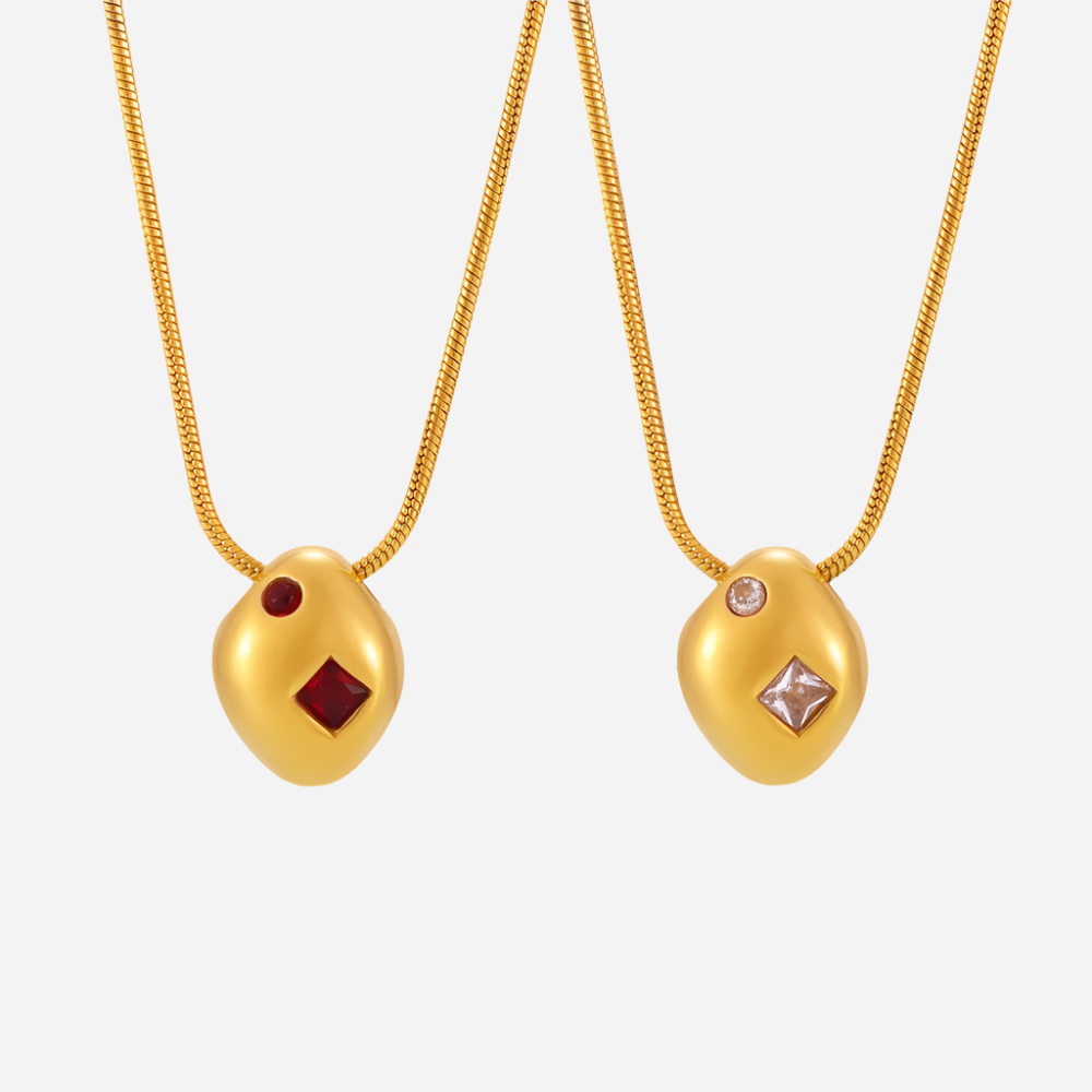 Geometric Irregularity Cubic Zirconia Pendant Necklace