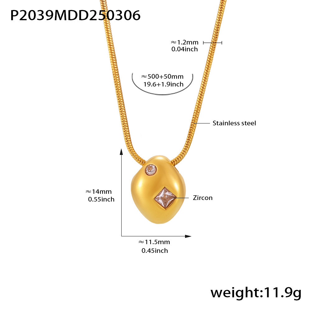 Geometric Irregularity Cubic Zirconia Pendant Necklace