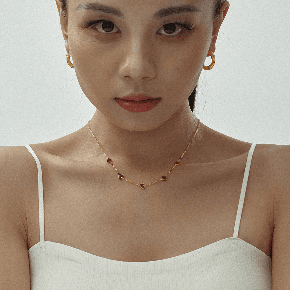 Love-Locked Heart Enamel Pendant Necklace