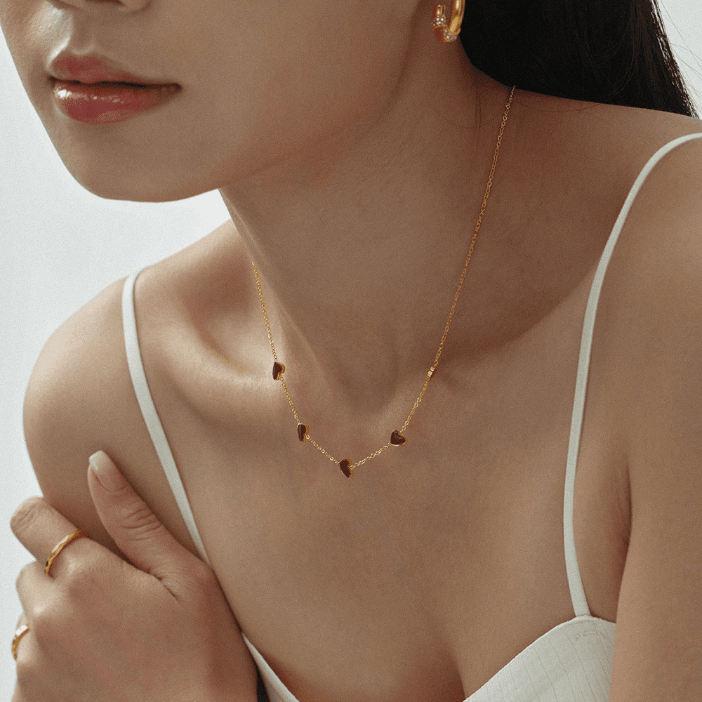 Love-Locked Heart Enamel Pendant Necklace
