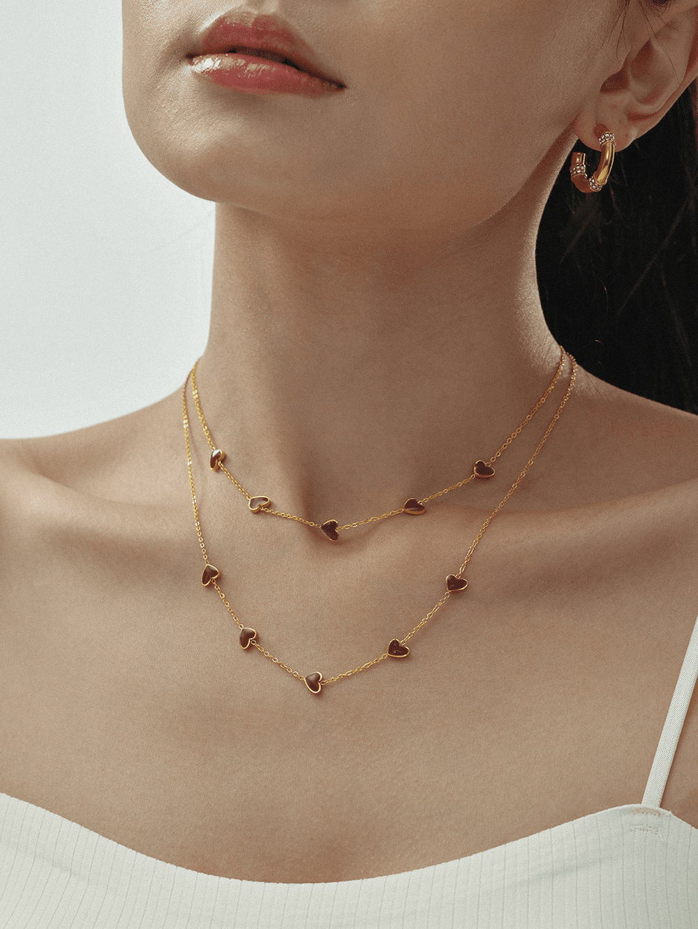 Love-Locked Heart Enamel Pendant Necklace