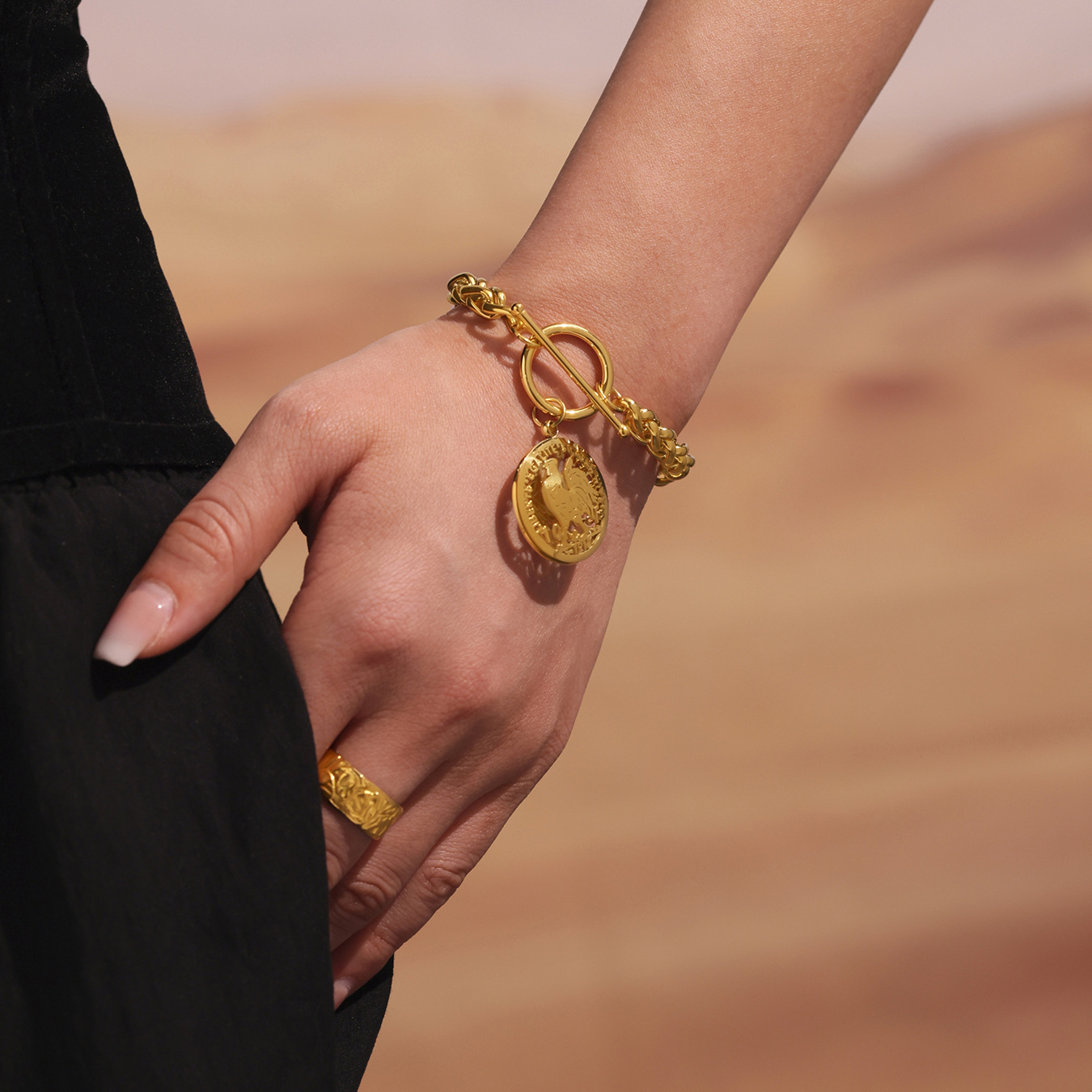 Hype Street 18K Gold Titanium Steel Bracelet