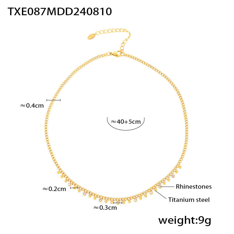 Gold beaded bracelet with tassel – stainless steel waterproof bracelet close-up with size guide