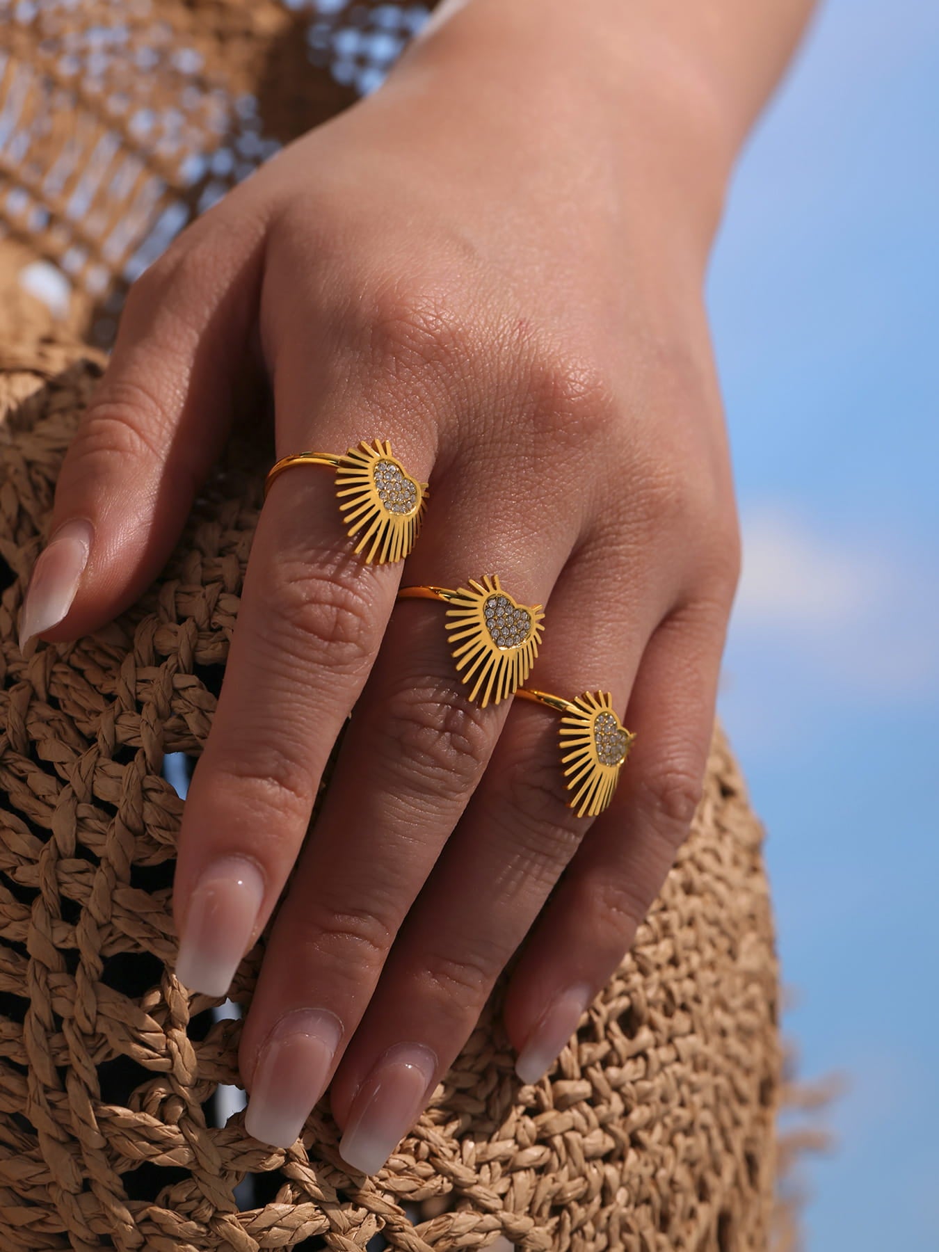 Heart Wing CZ Open Band Ring