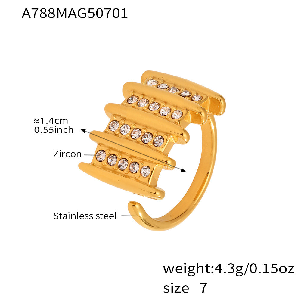 Zircon Ring Open Square Rings