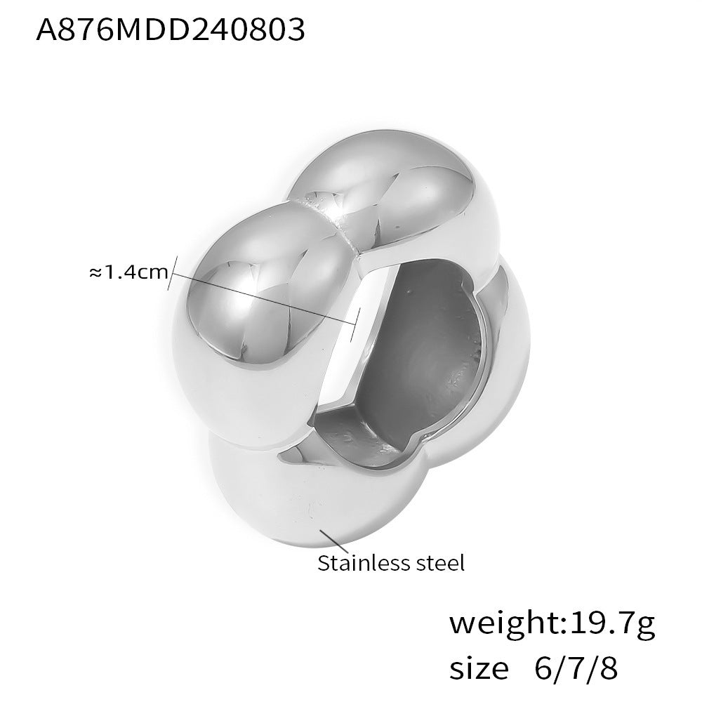 Hollow Flower Smooth Chunky Adjustable Rings