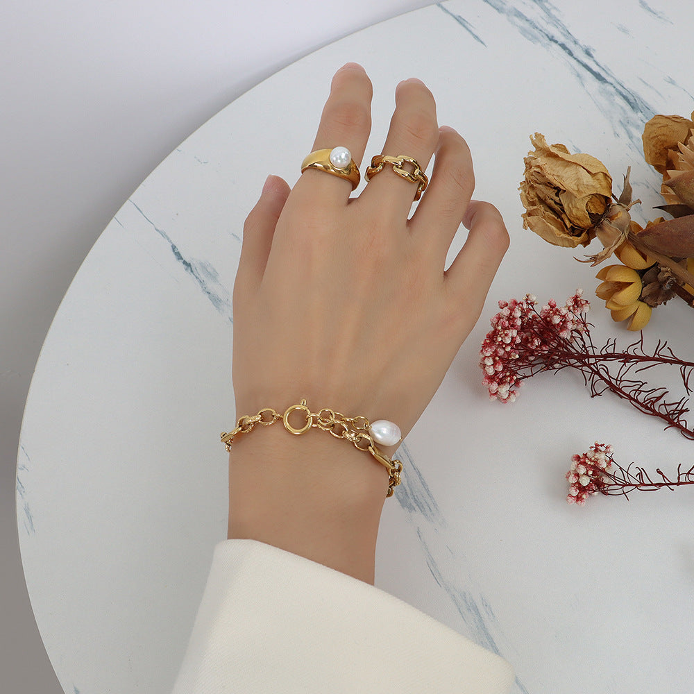 18k Gold Freshwater Pearl Bracelet For Women