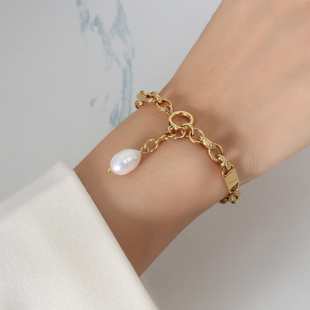 18k Gold Freshwater Pearl Bracelet For Women