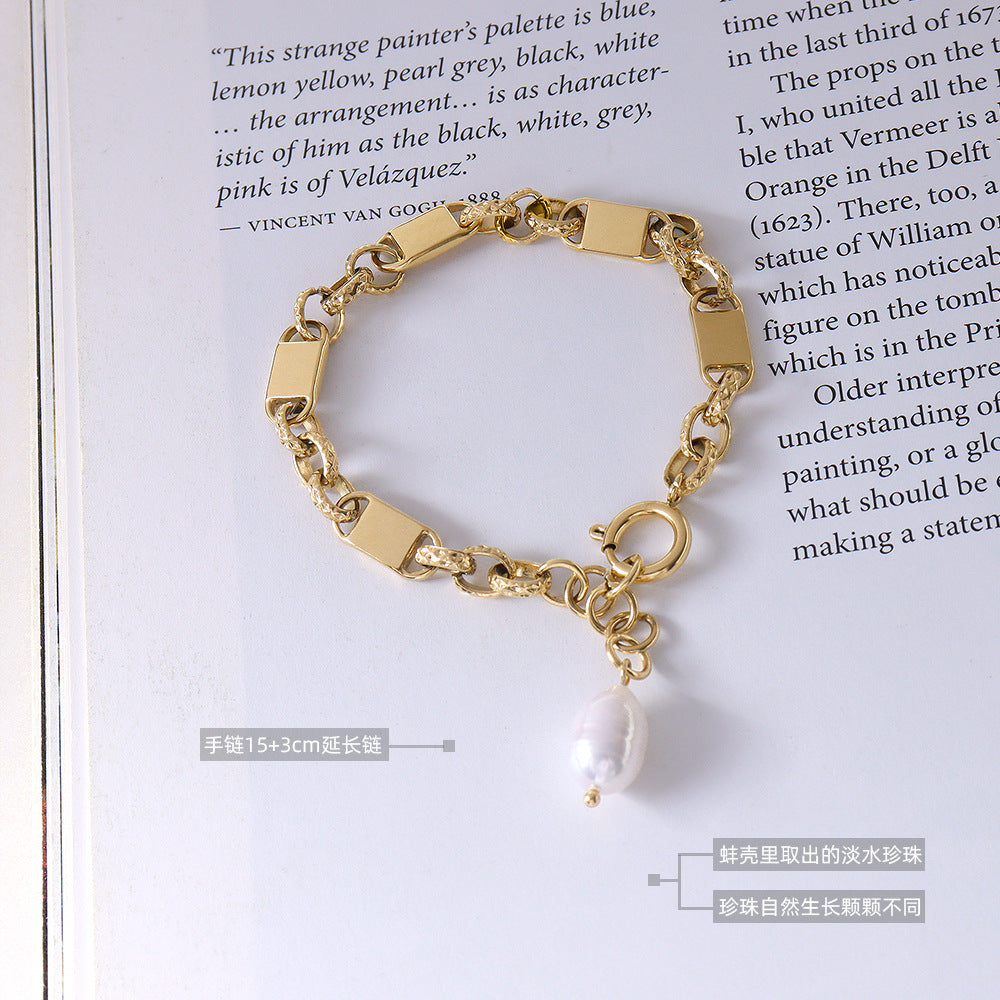 18k Gold Freshwater Pearl Bracelet For Women