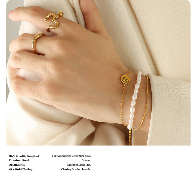Natural Freshwater Pearl Bracelet Stainless Steel