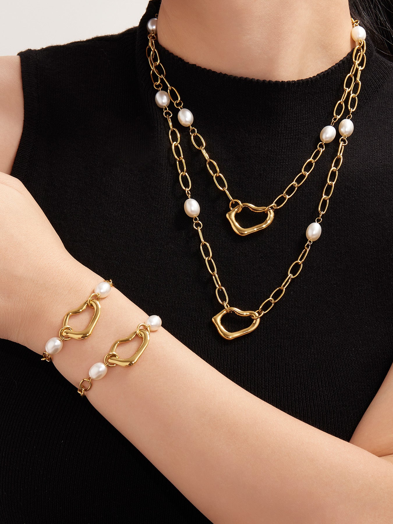 Irregular Heart Design Stainless Steel Bracelet