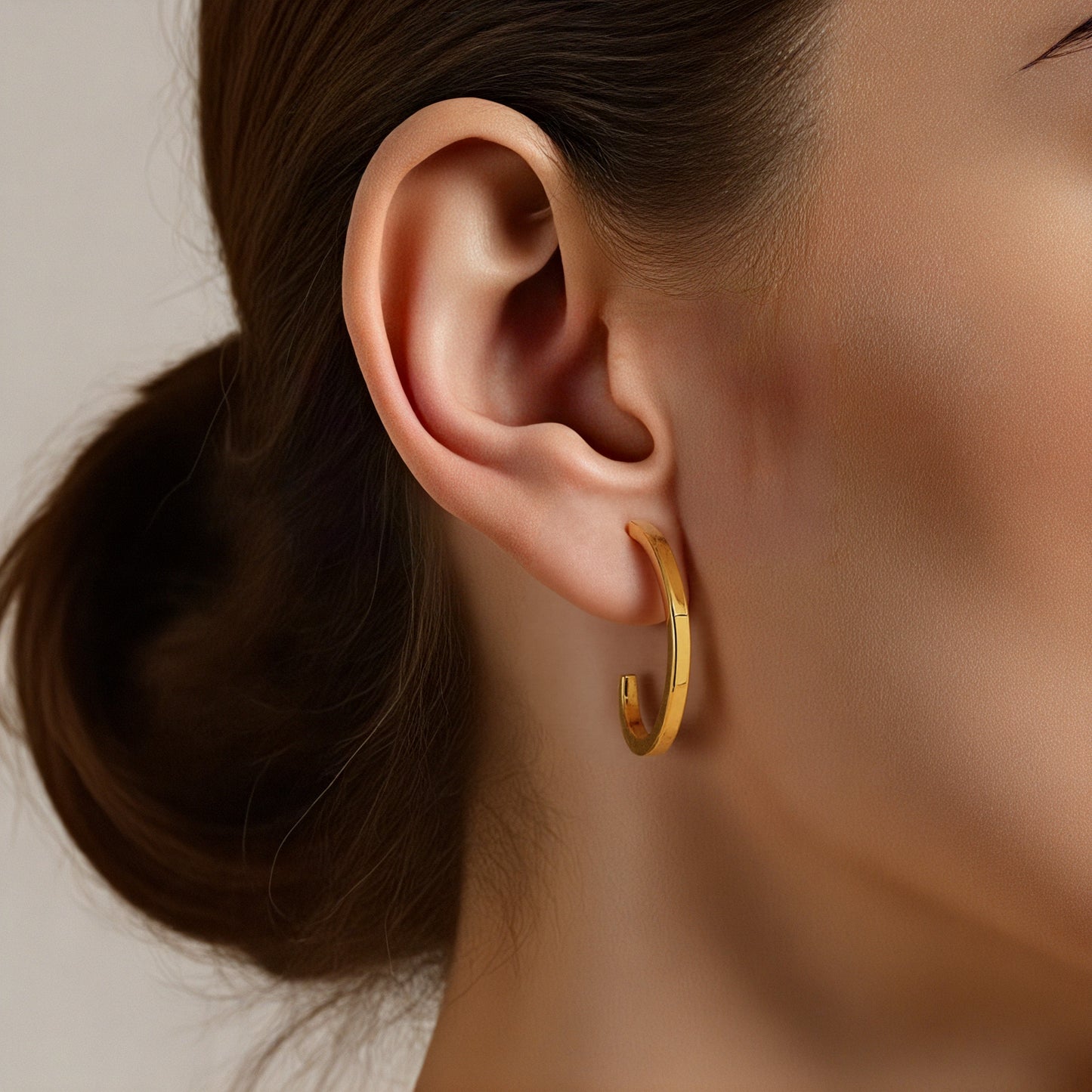 C-shaped open earrings magazine style all-match style - high-end geometric earrings