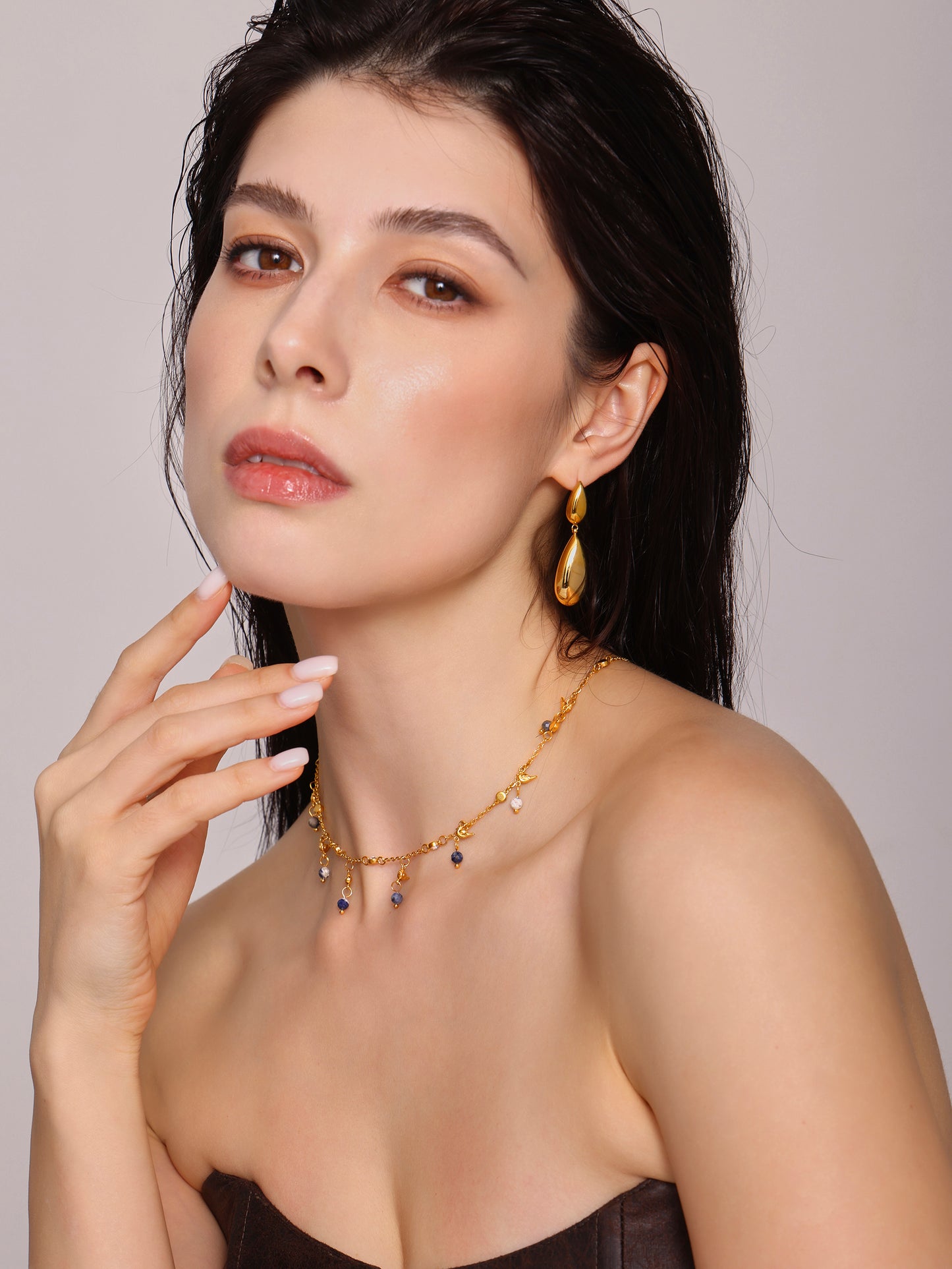 Stones Station Necklace