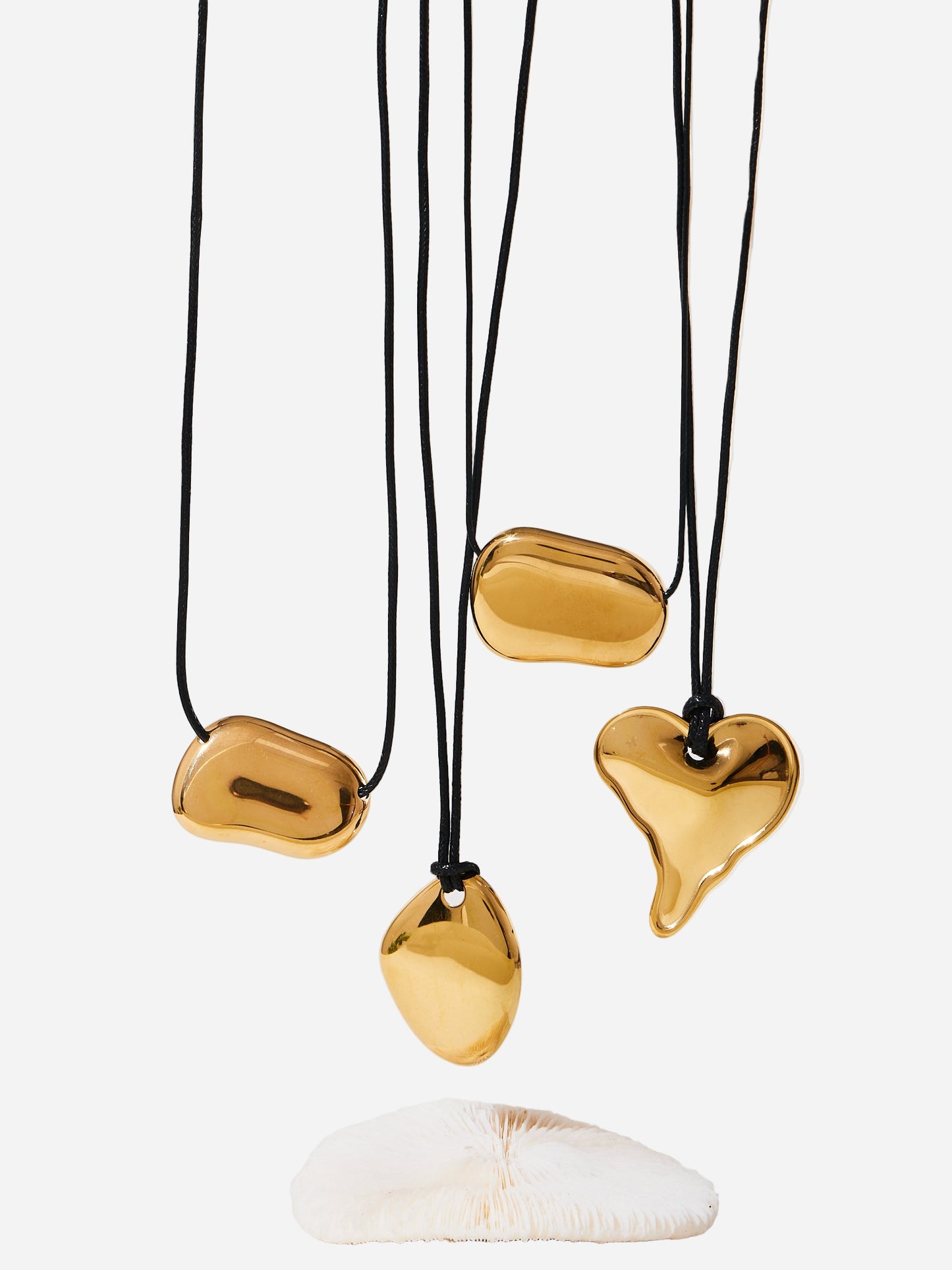 Molten Muse Leather Cord Stainless Steel Necklace Collection