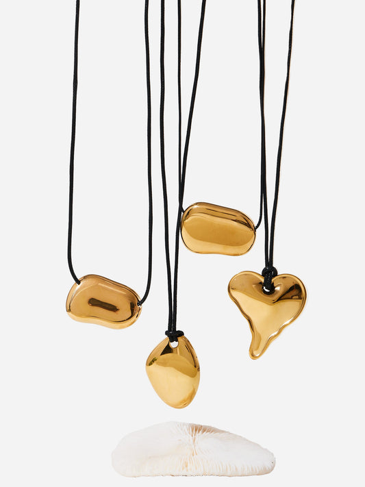 Molten Muse Leather Cord Stainless Steel Necklace Collection