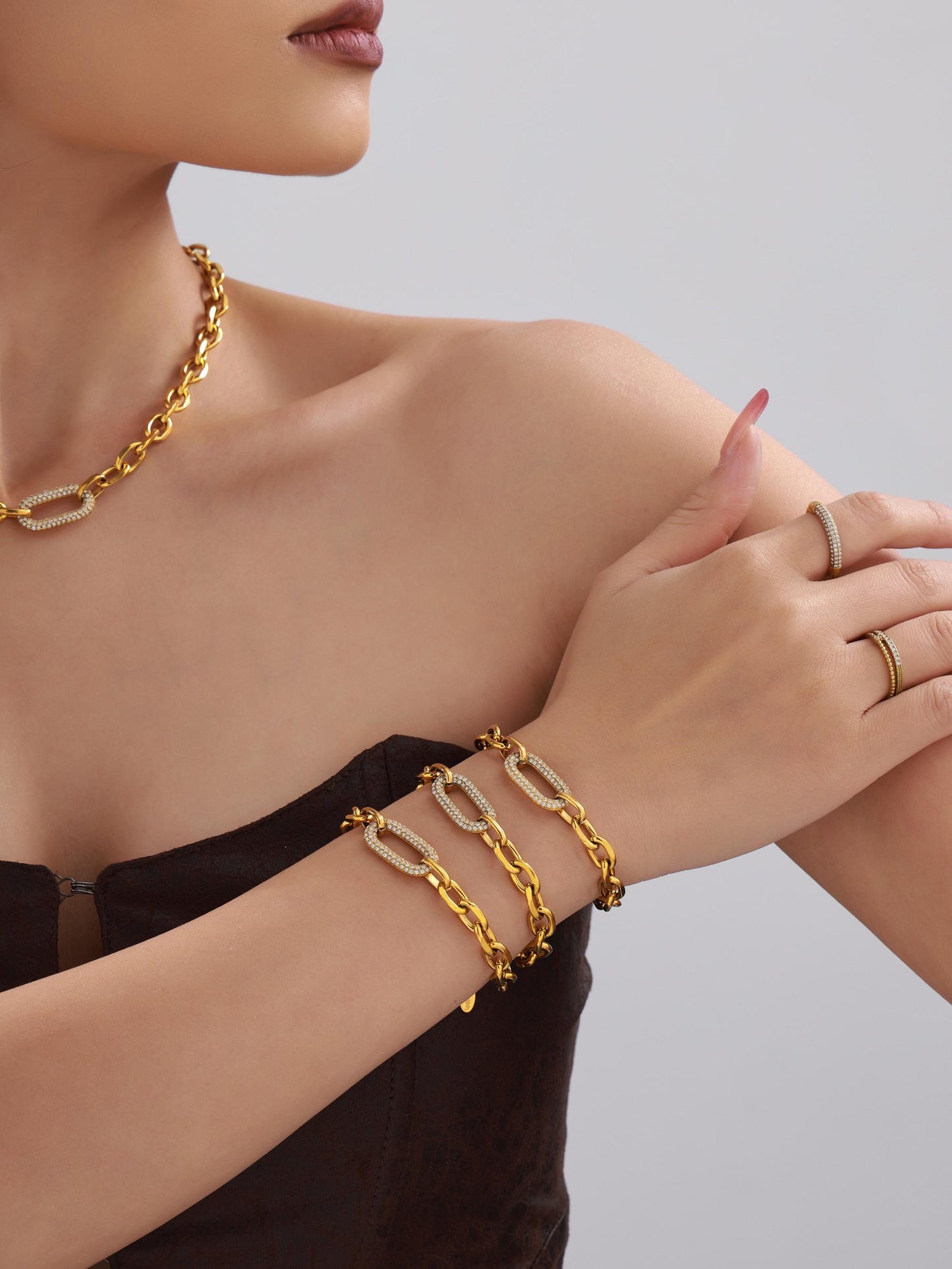 Bold Anchor Link Tennis Bracelet | Stainless Steel Jewelry