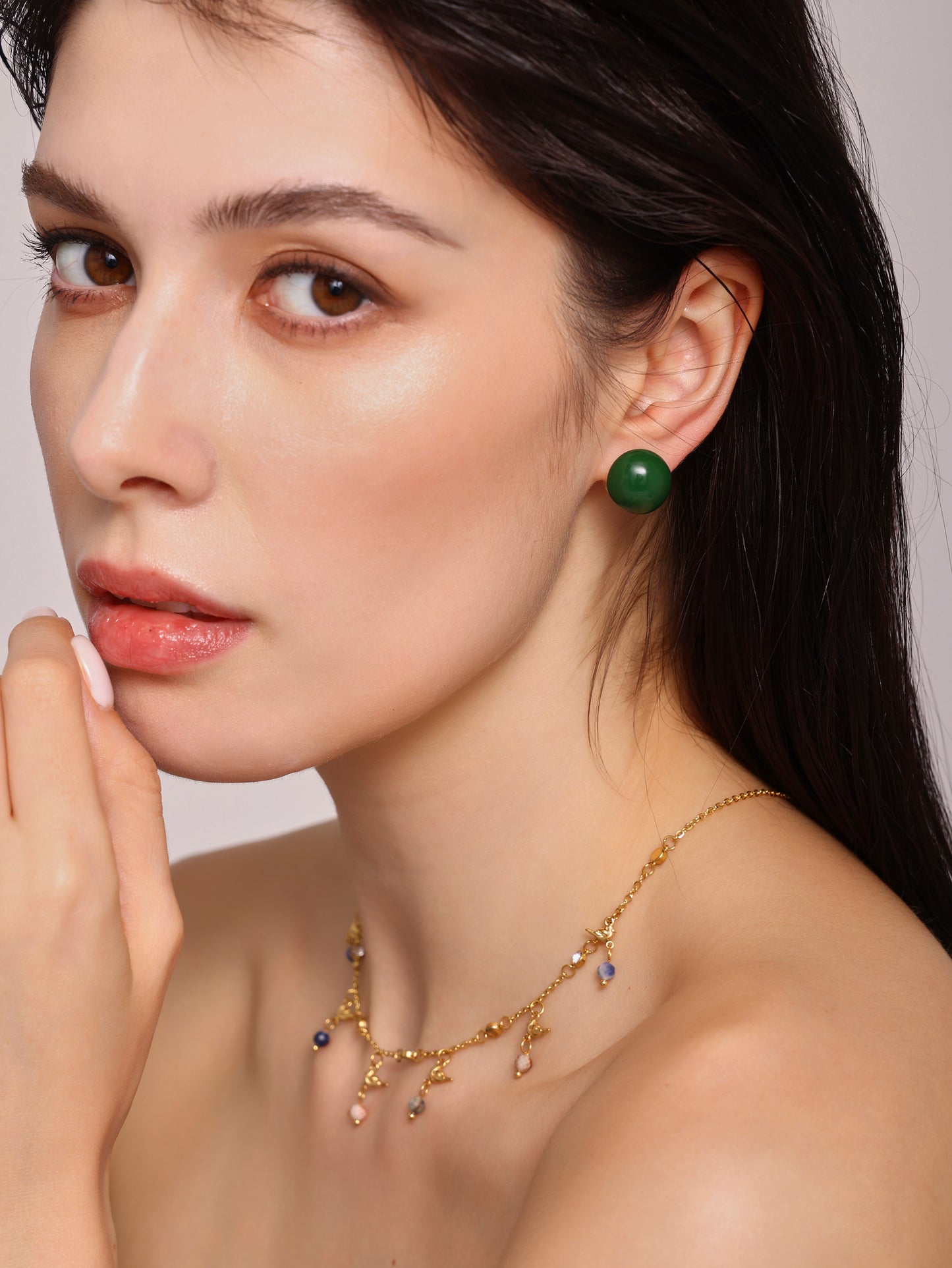 Round Stud Earrings