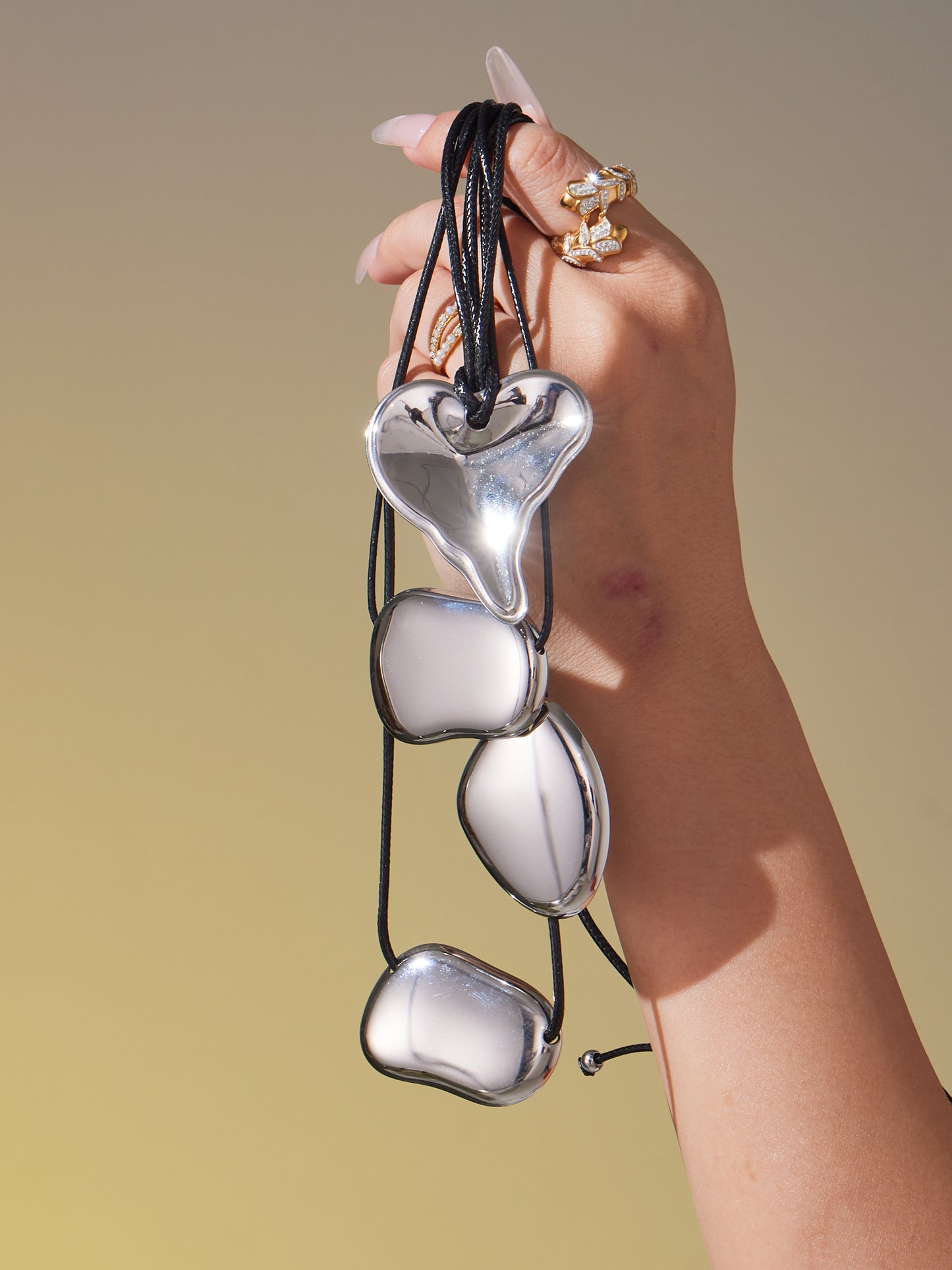 Molten Muse Leather Cord Stainless Steel Necklace Collection