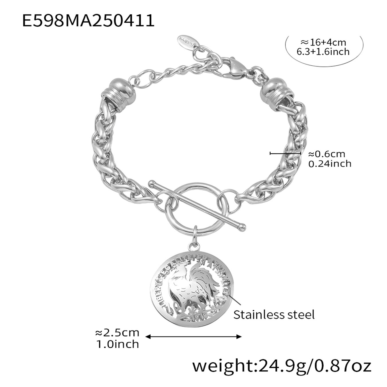 Steel curb chain bracelet size chart – Endures Forever waterproof stainless steel street style jewelry
