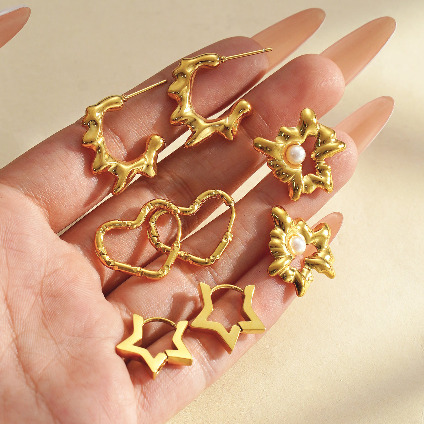 Pentagonal Stainless Steel Earrings