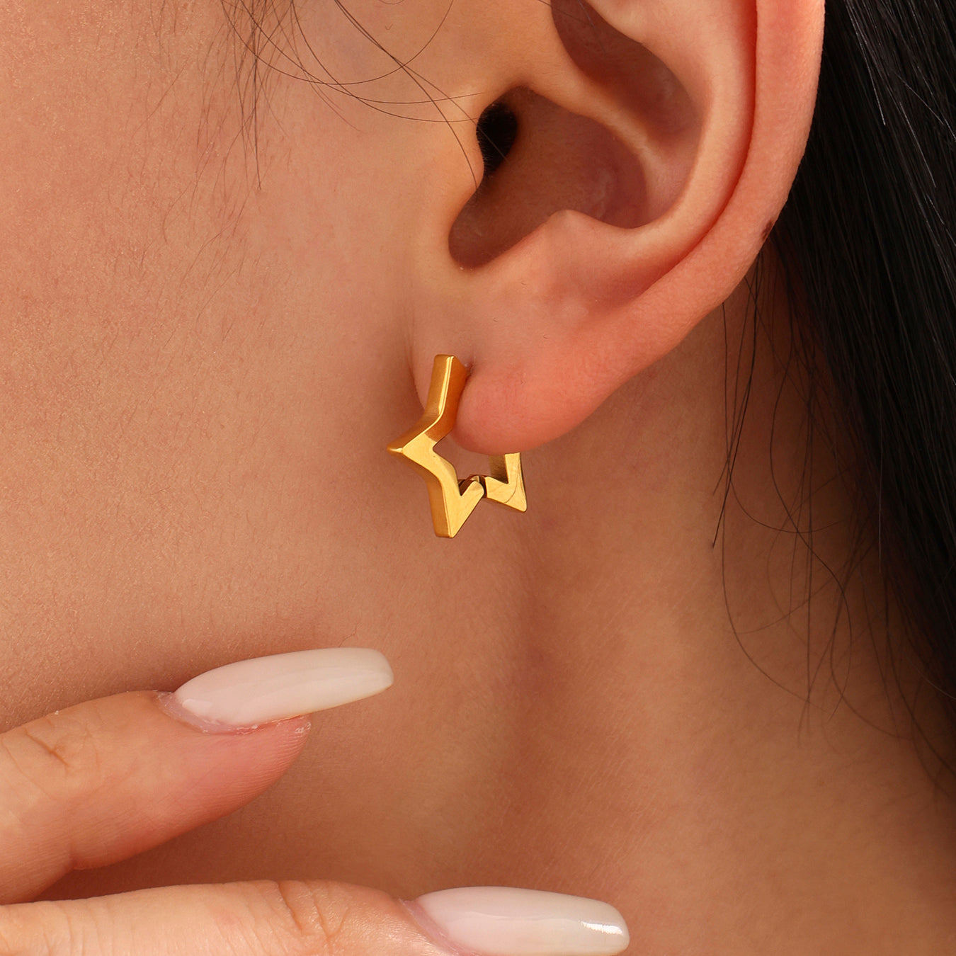 Pentagonal Stainless Steel Earrings