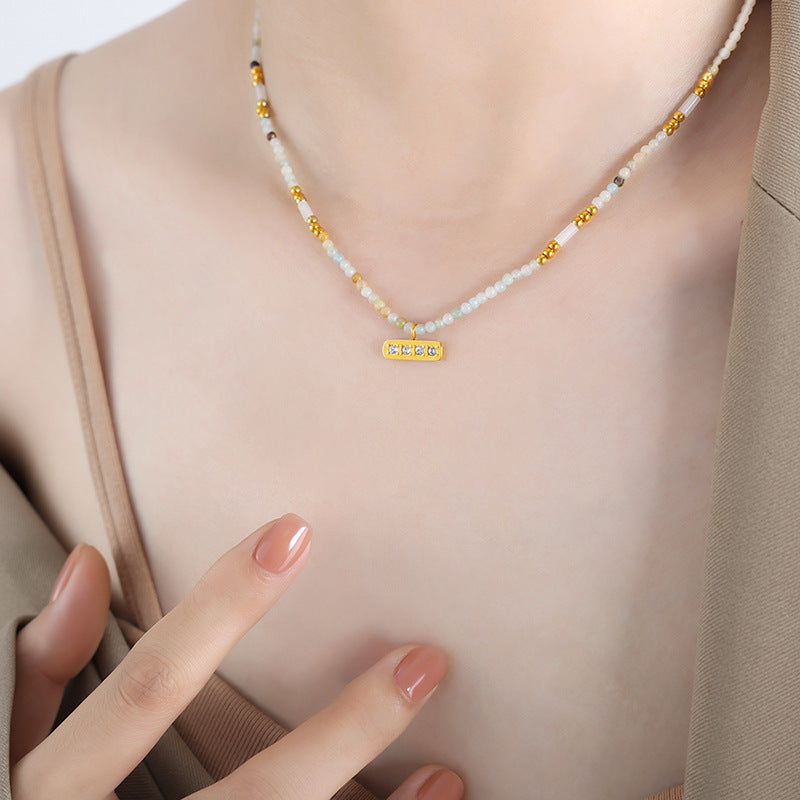 Natural Stone Pendant Necklace