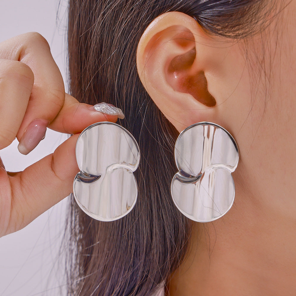 Double Layer Water Droplet Splicing Earrings