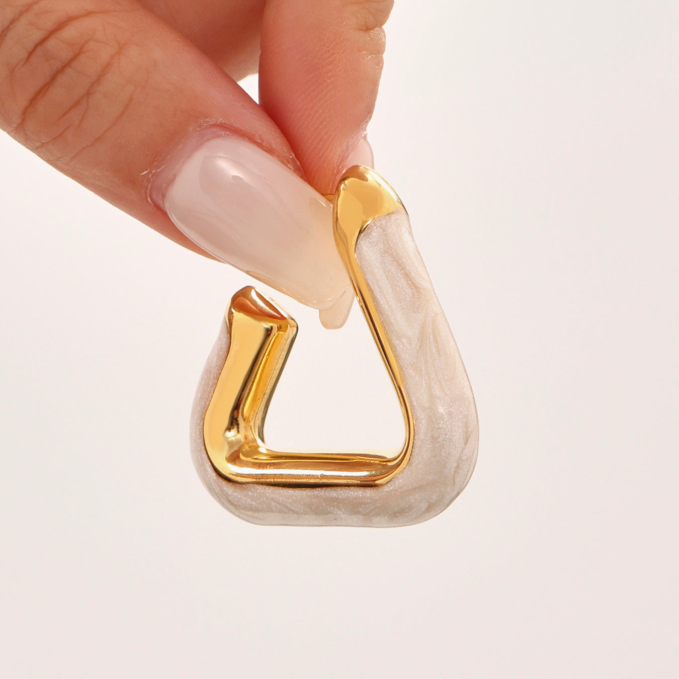 Triangular Oil Drop Hollow Earrings