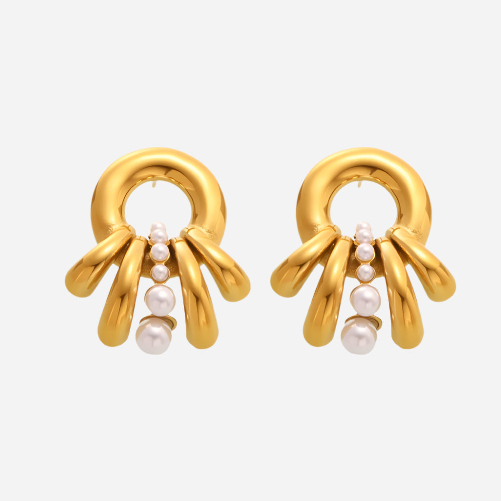 French Pearl Multi-layer Earrings