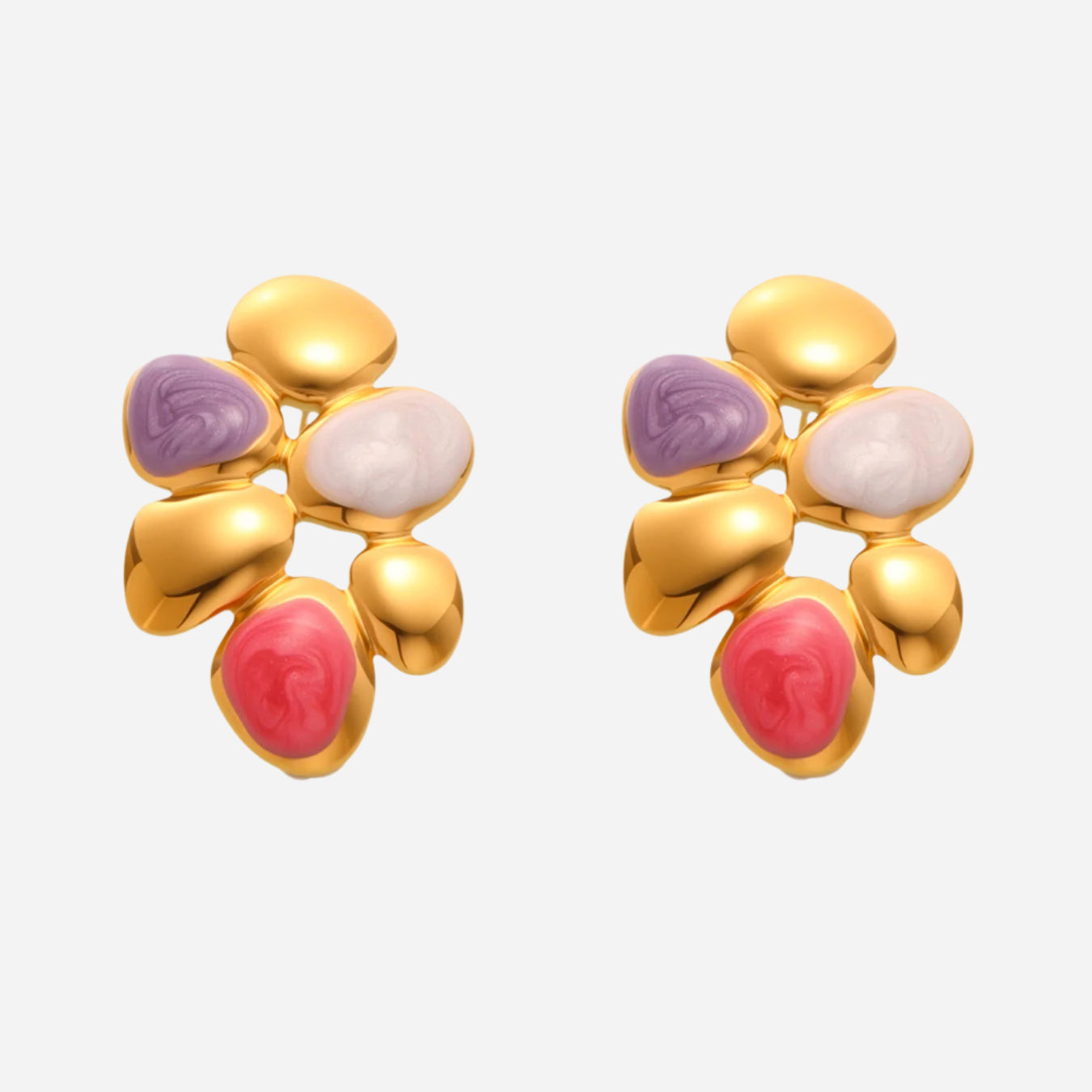 Irregular 0il Drip Stainless Steel Stud Earrings