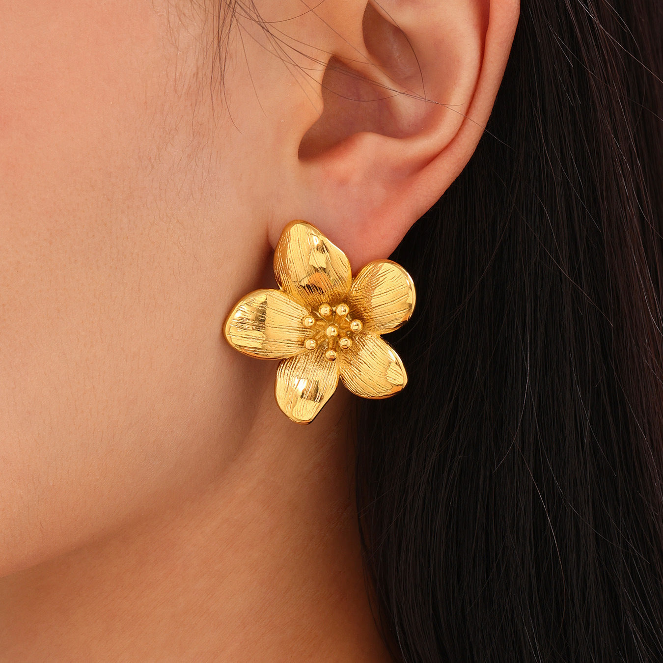 Personalized Floral Earrings Stainless Steel
