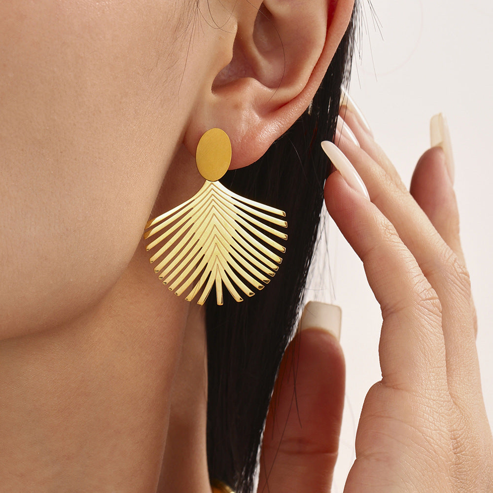 Texture Coconut Leaf Earrings
