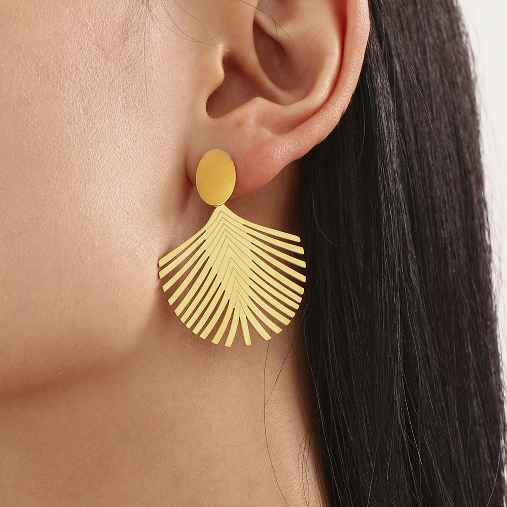 Texture Coconut Leaf Earrings