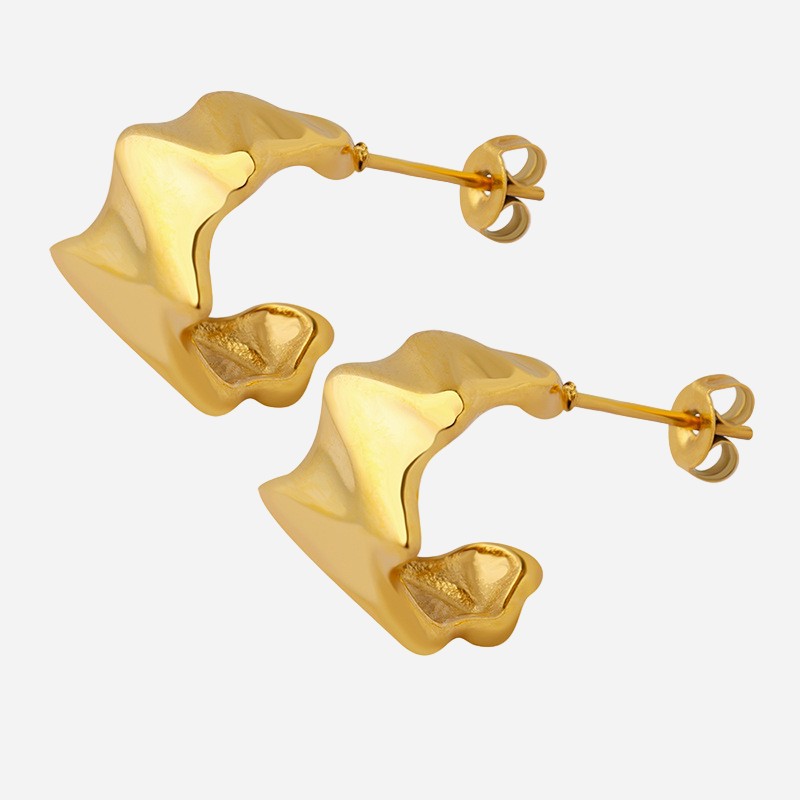 Niche Design Irregular Geometric Earrings Stainless Steel