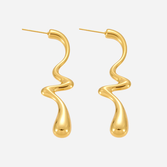 Irregular Teardrop Earrings Stainless Steel