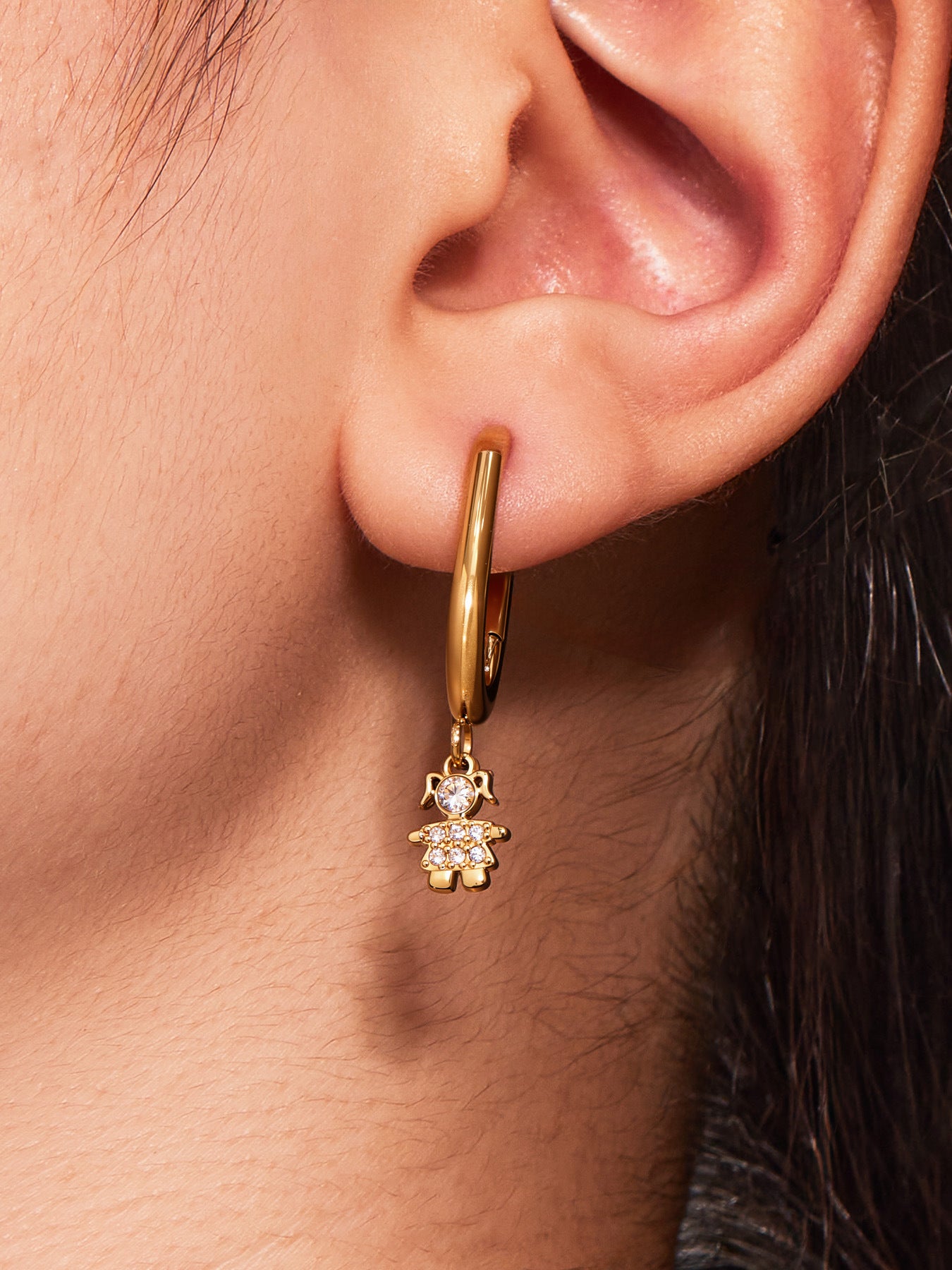 Exquisite Little Prince Stainless Steel Earrings With Diamonds
