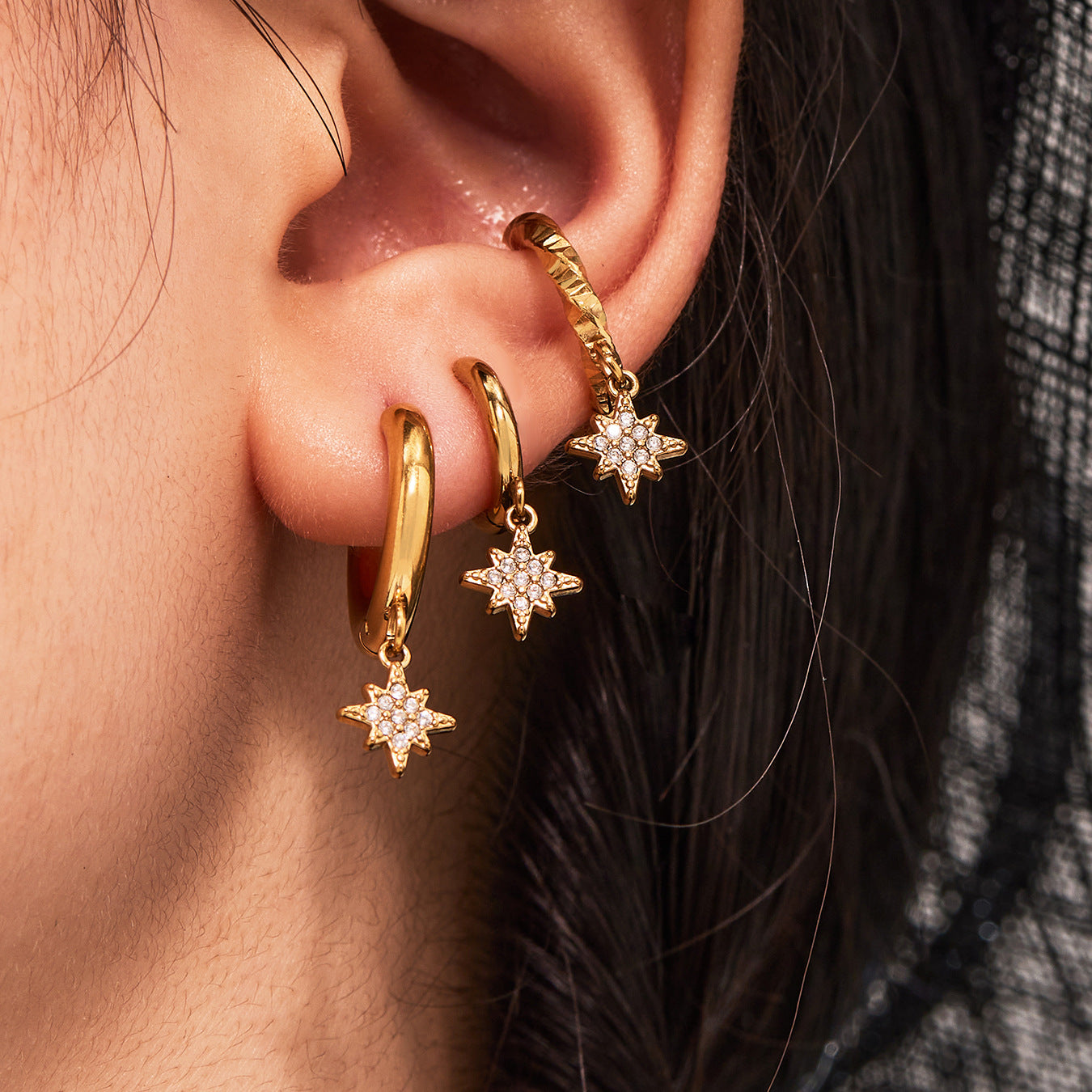 Exquisite 5A Zircon Stainless Steel Earrings Women