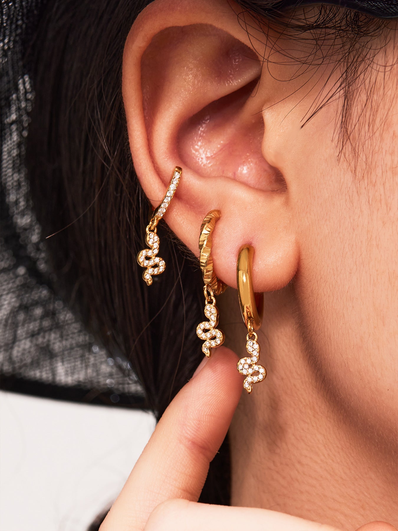 Exquisite 5A Zircon Stainless Steel Earrings Women
