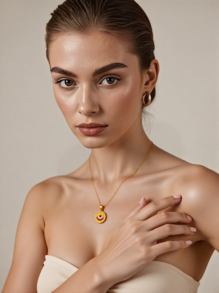 Evil Eye Drop Tennis Necklace – Vintage Snake Chain Design