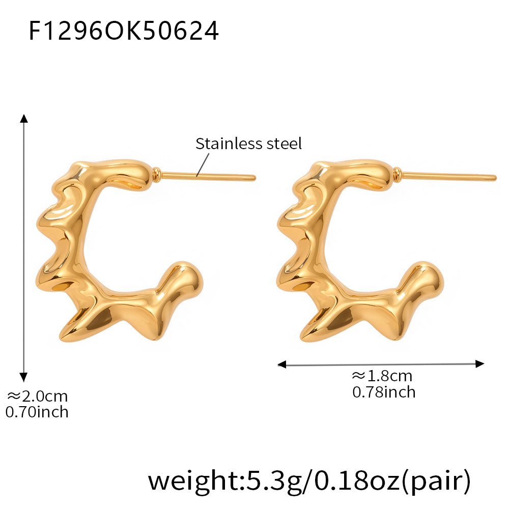 几何造型不锈钢耳钉