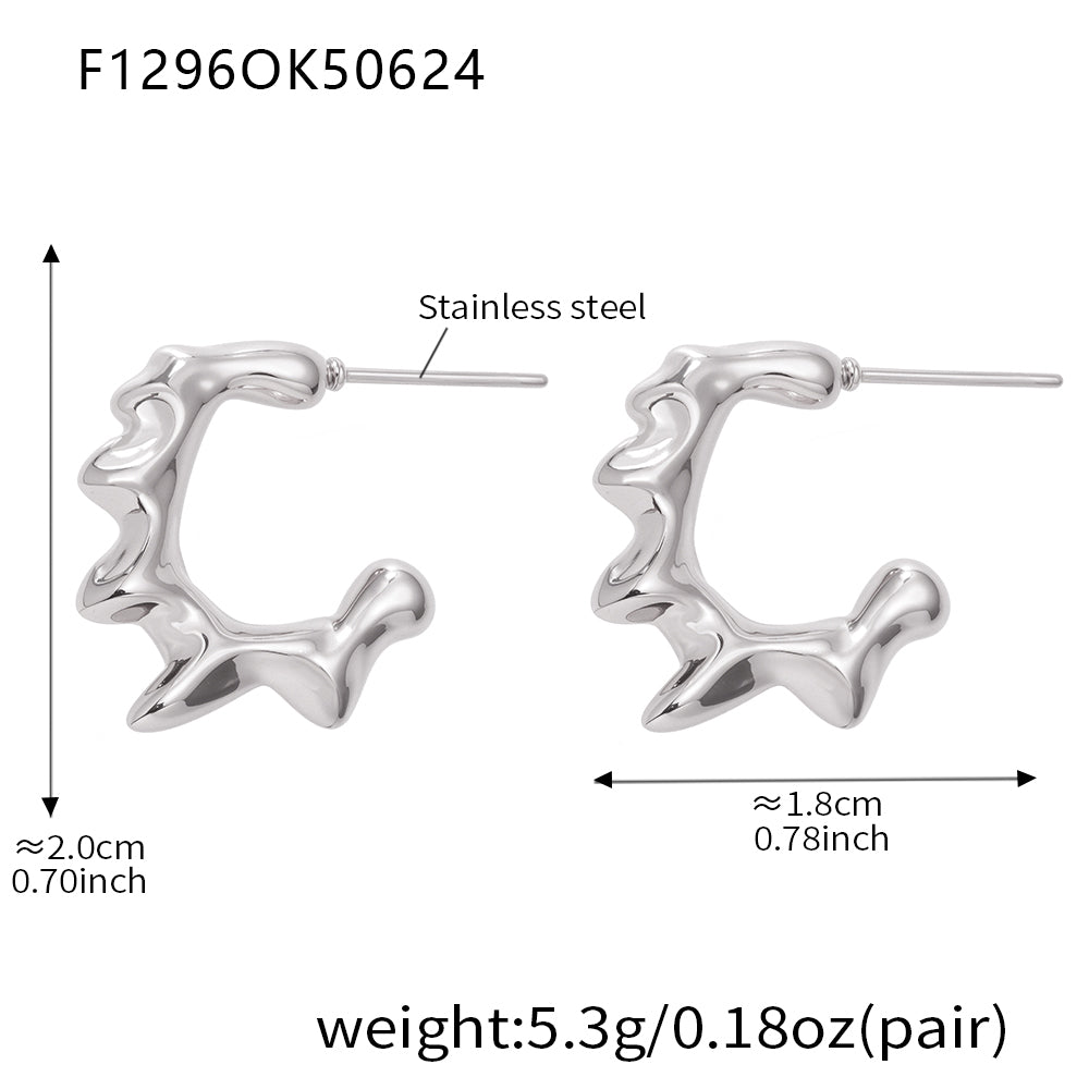 Geometric stainless steel Stud Earrings