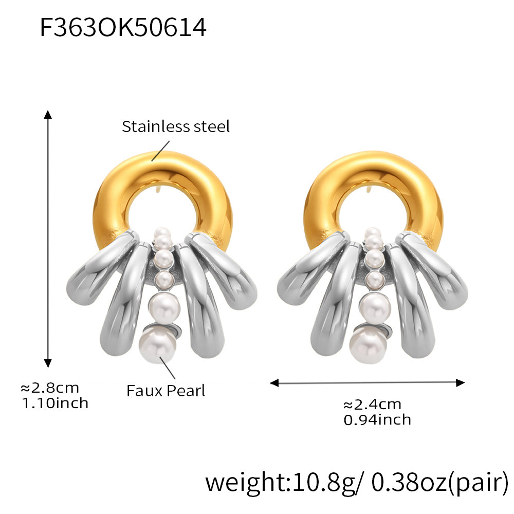 French Pearl Multi-layer Earrings
