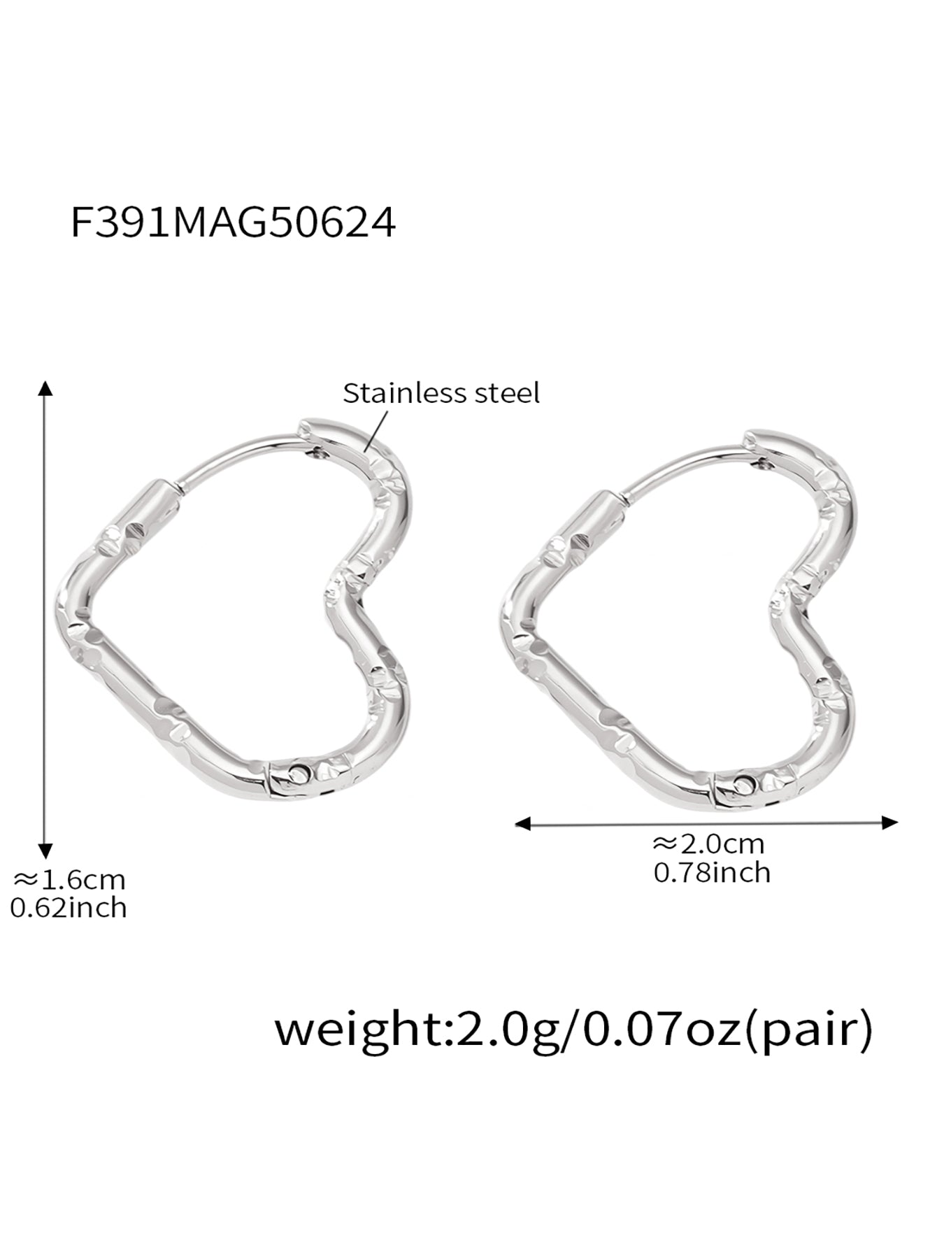 Heart Stainless Steel Earrings