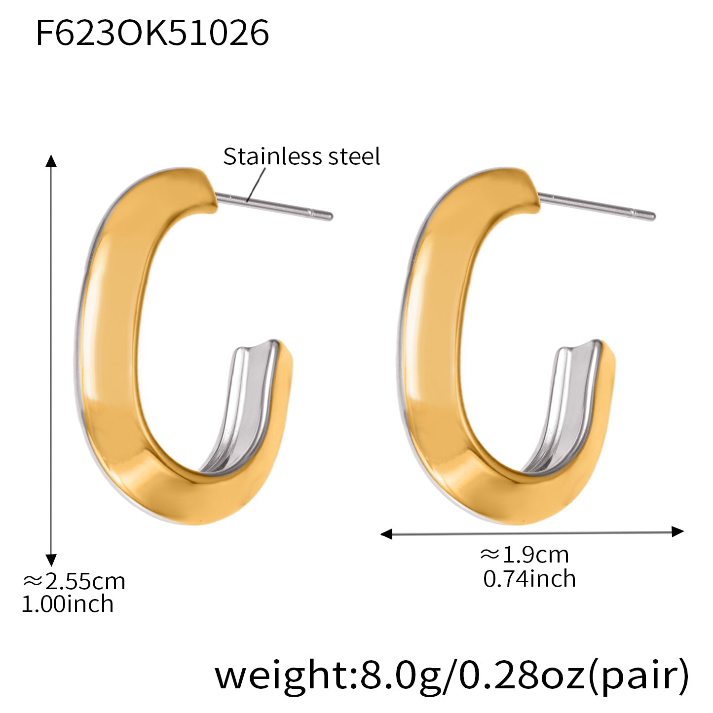 Pendientes de acero inoxidable Eternal Flow