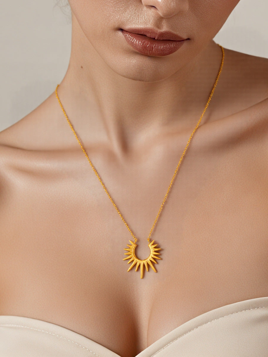 Geometric Radiant Pendant Necklaces