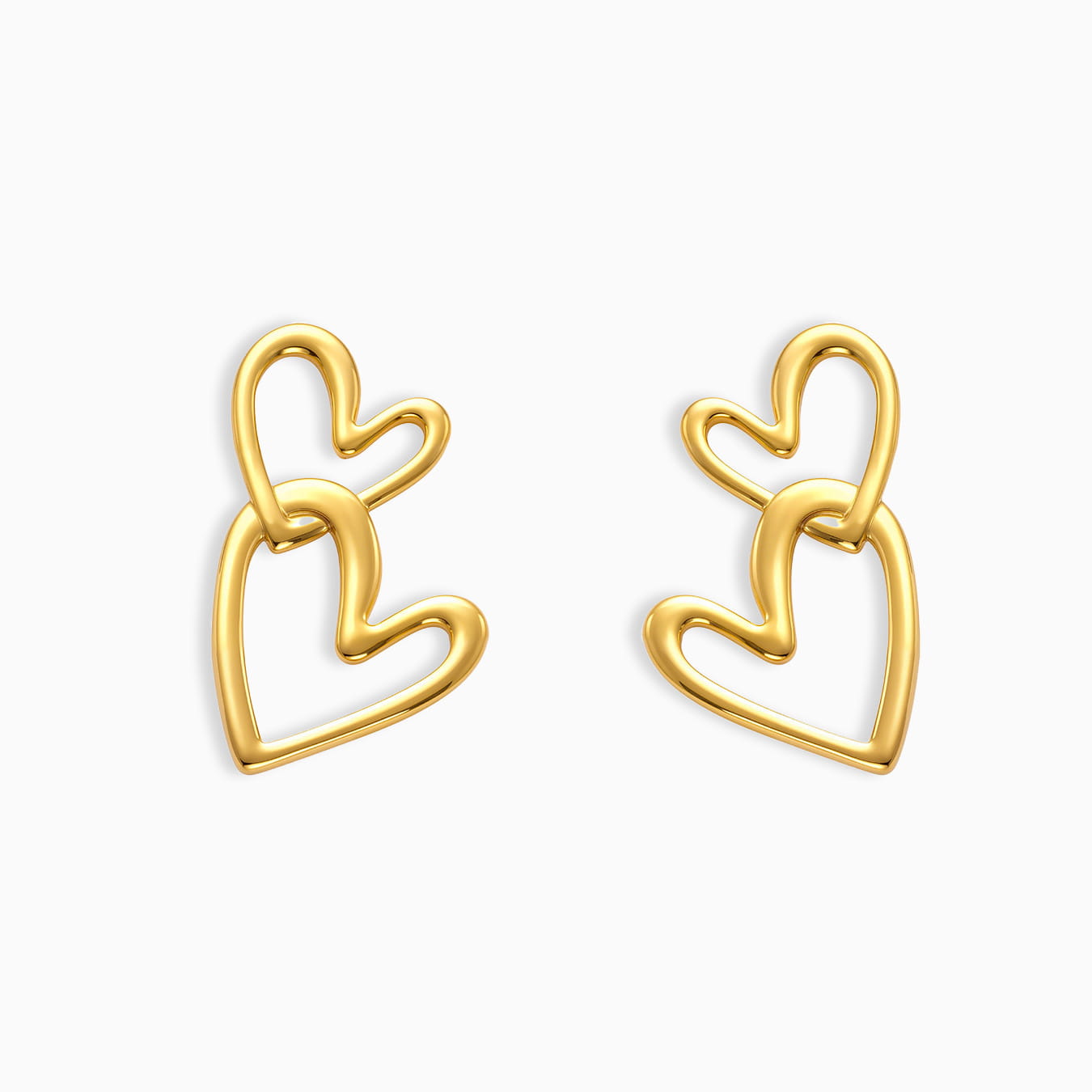 Classic and fresh double heart earrings