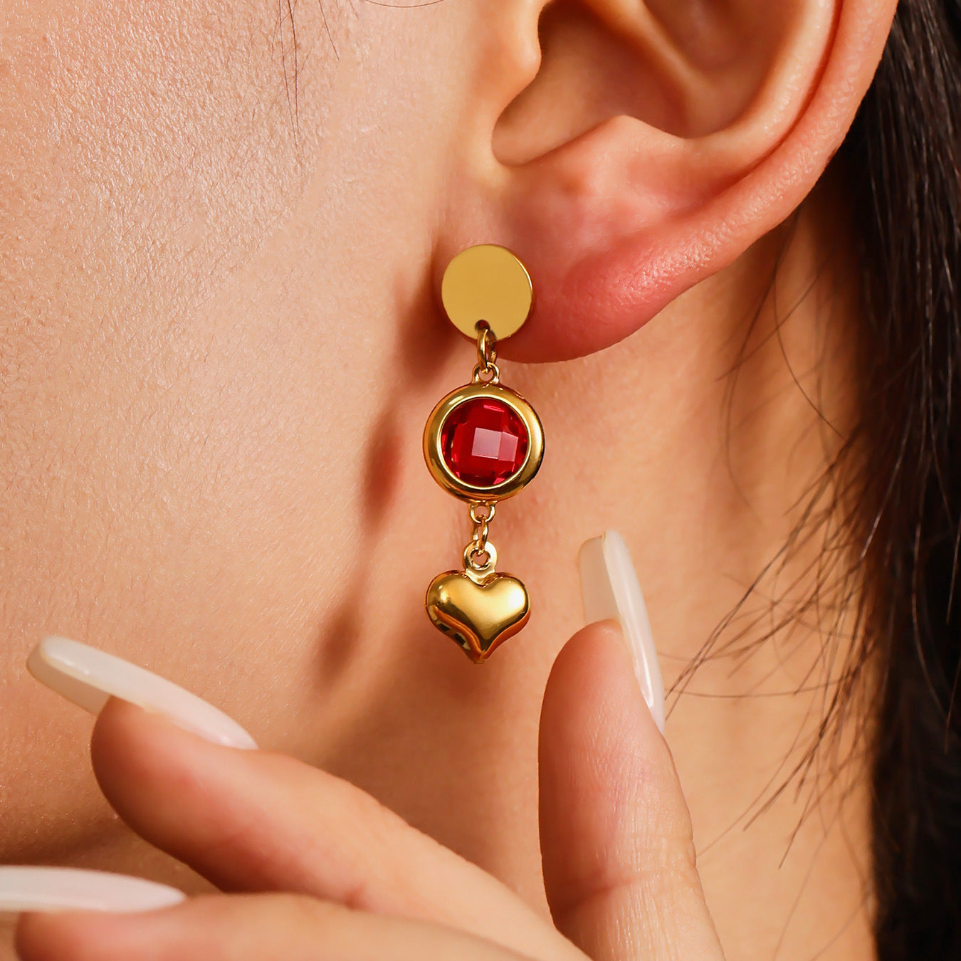 Czech handmade heart tassel earrings - every swing tells a story of love